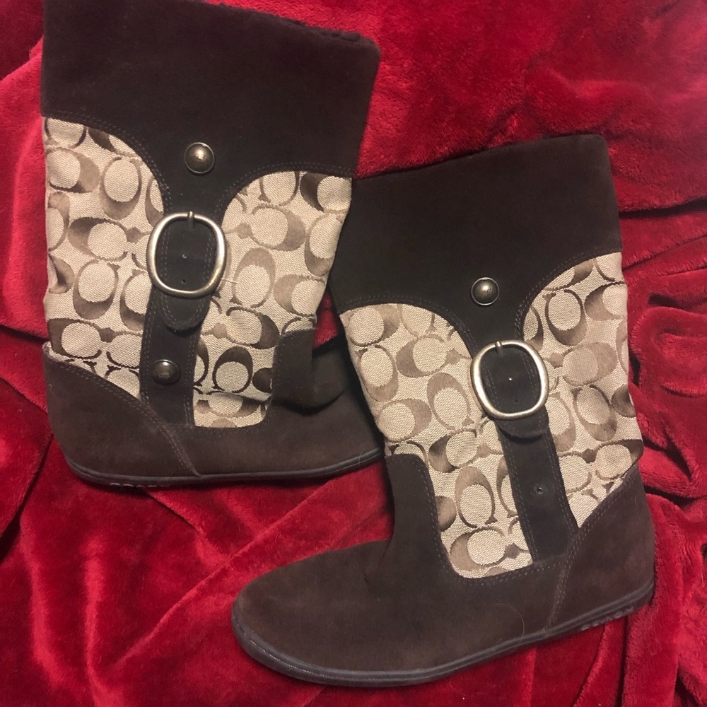 Coach Signature Brown Boots | Size 7